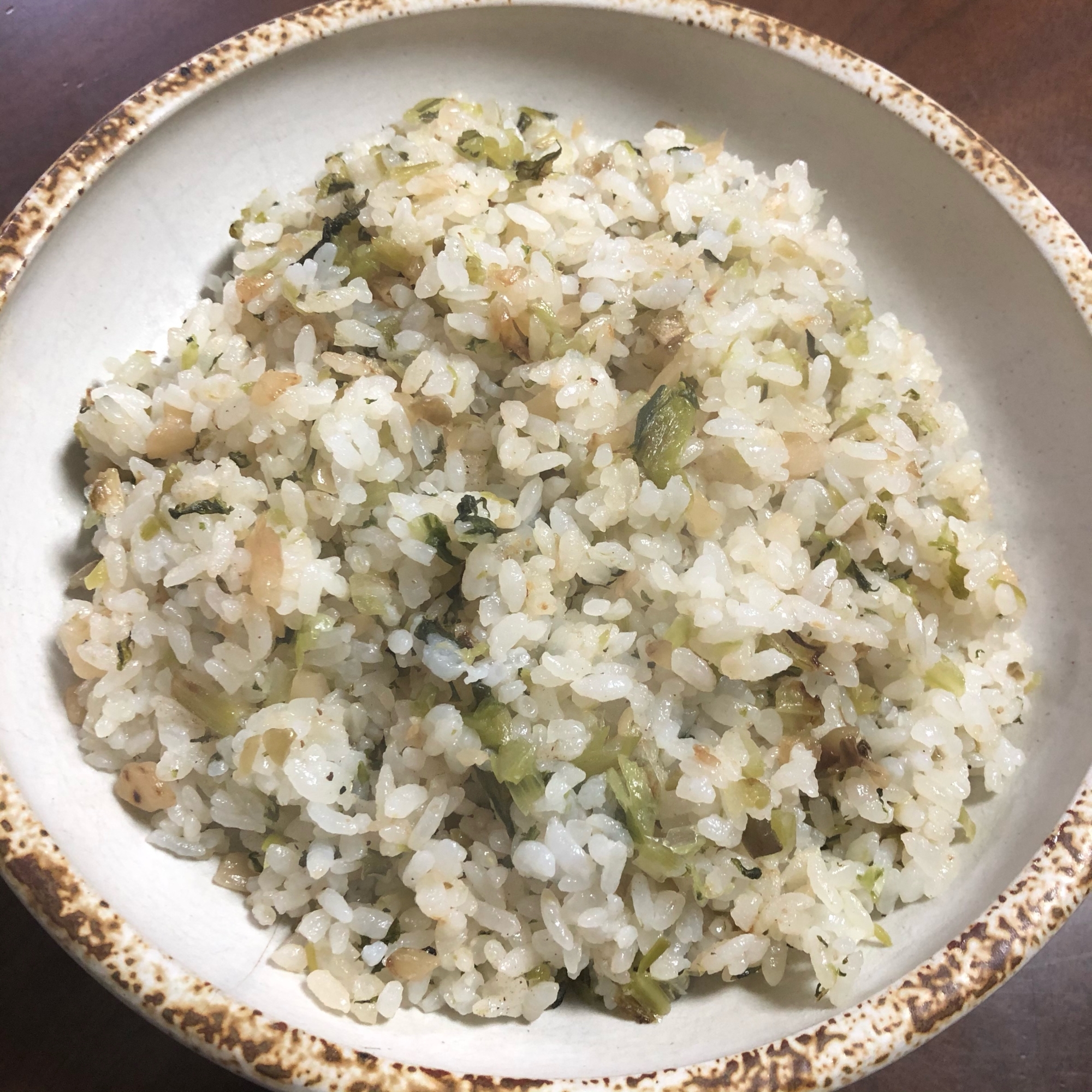 野沢菜とザーサイの超早チャーハン