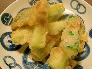 胡瓜の天ぷら　梅風味