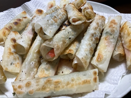 おつまみ量産！餃子の皮でミニ春巻き