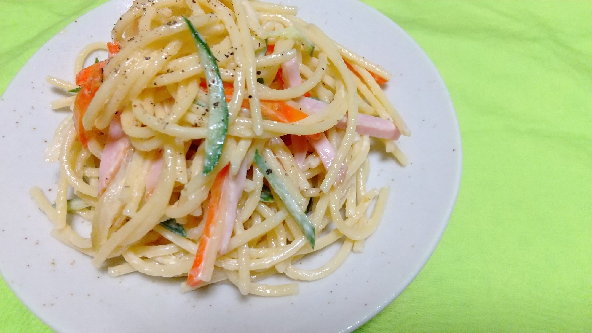 野菜は炒めてから混ぜる サラダスパゲティ レシピ 作り方 By Moooko 楽天レシピ