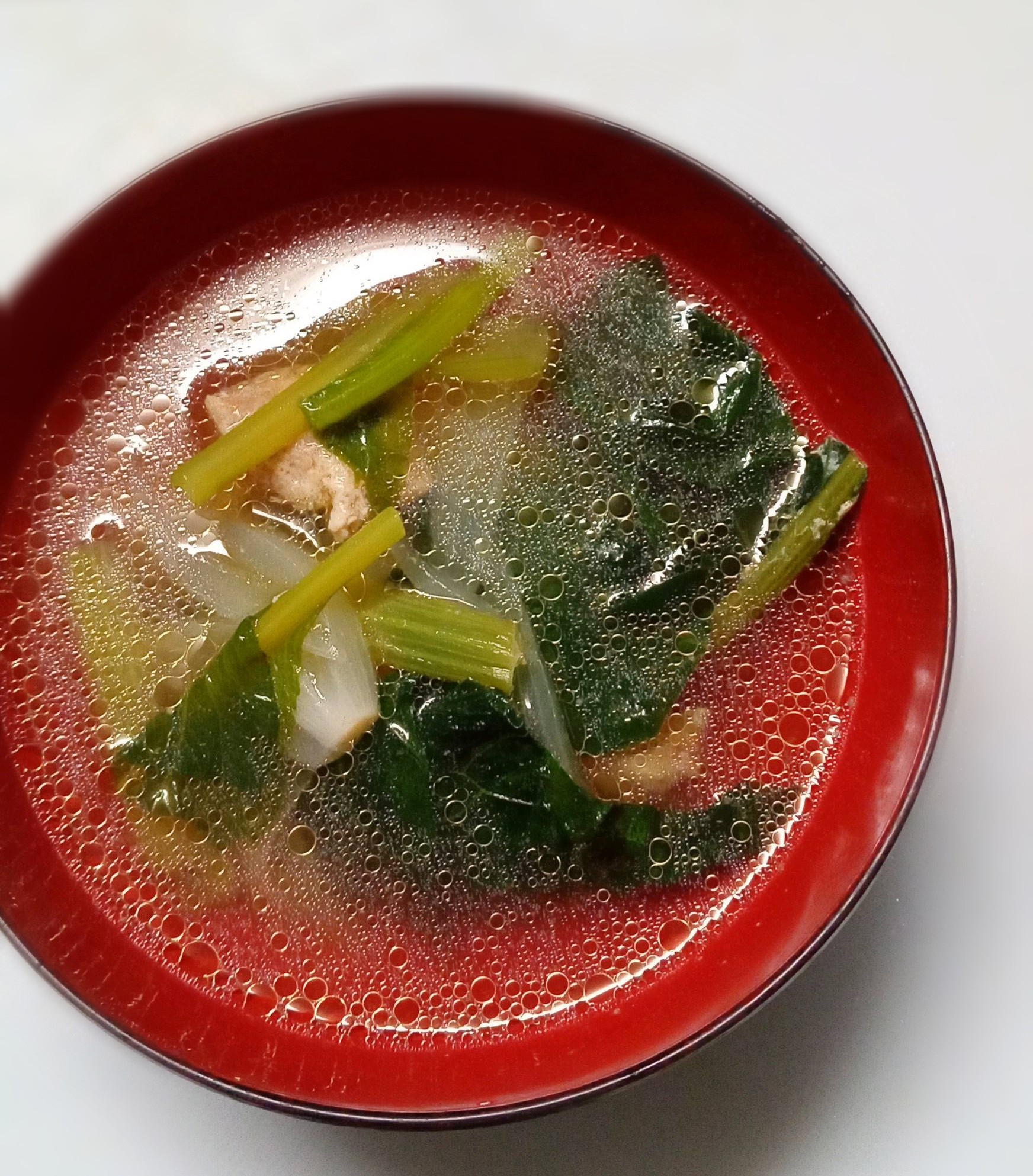 鶏肉と小松菜のスープ