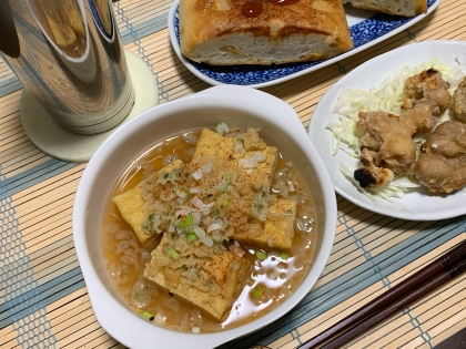 超簡単！厚揚げを使った！焼かない揚げ出し豆腐！