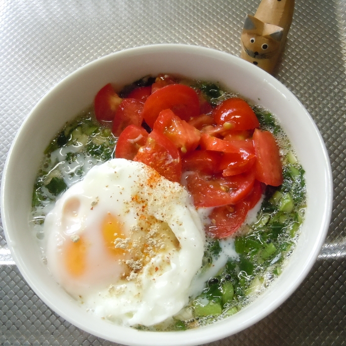 生姜香る　夏野菜のネバトロ麺