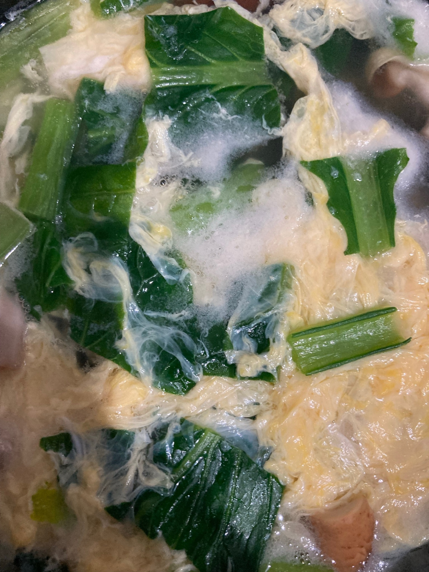 小松菜と椎茸の卵とじ