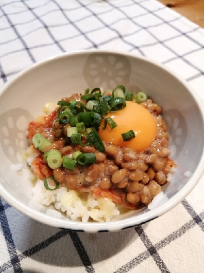 発酵パワー キムチ チーズ No 納豆丼 レシピ 作り方 By ぁゅmi 楽天レシピ