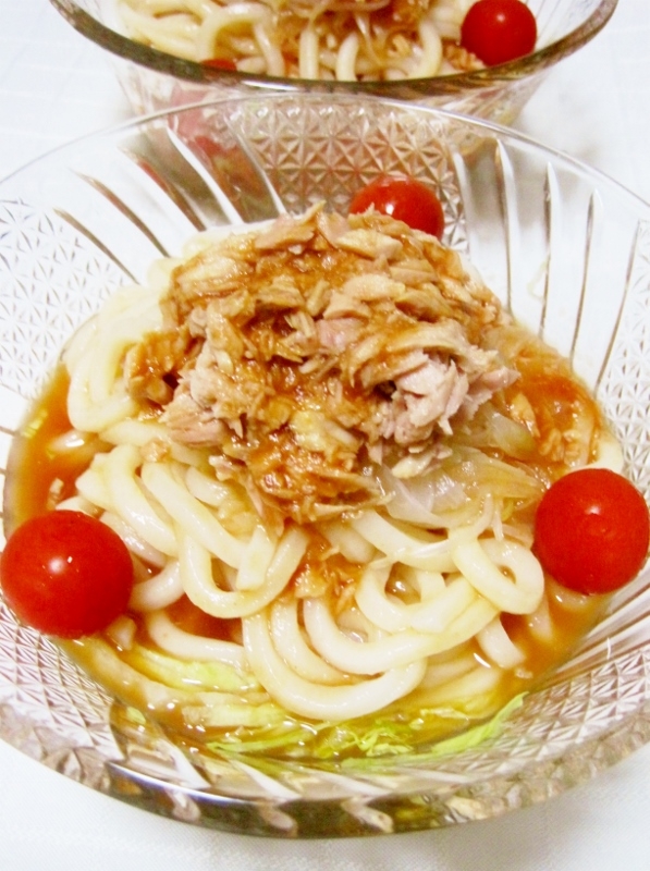 爽やかトマト味☆ツナオニオンの冷やしうどん