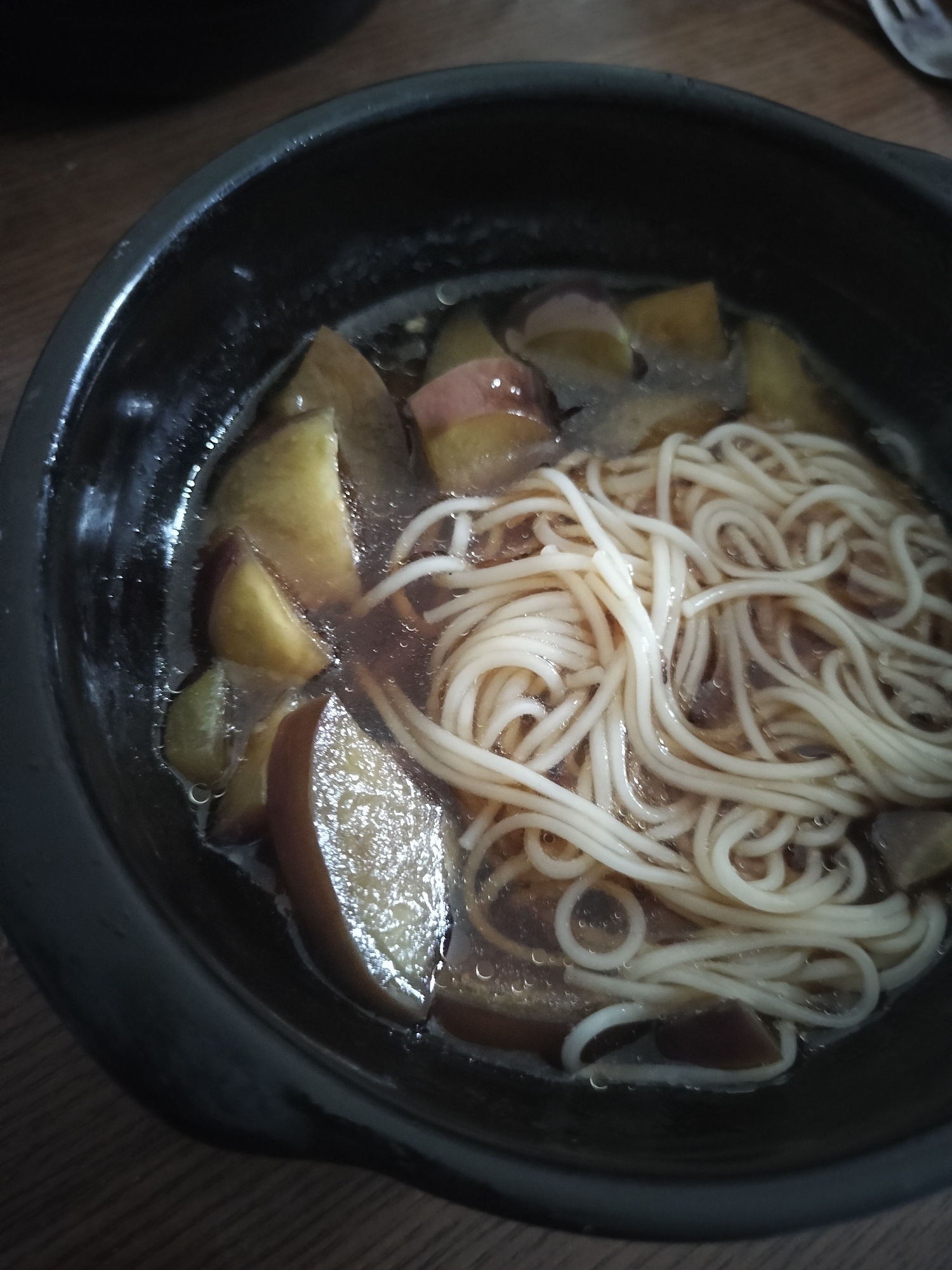 ナス素麺(あったかいつけだれ)