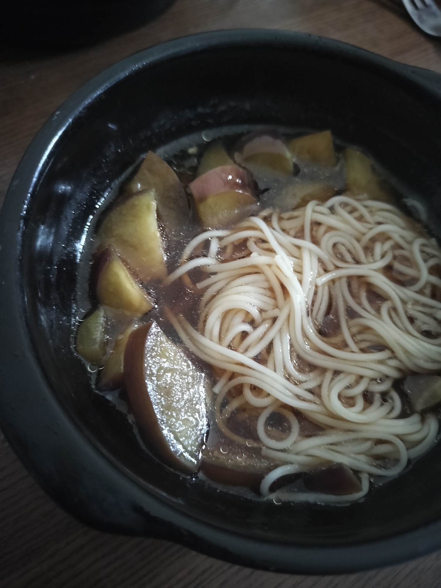 ナス素麺（あったかいつけだれ）