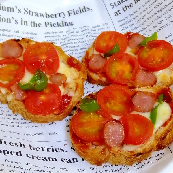 ミニトマトとバゲットで お手軽ミニピザ レシピ 作り方 By Kikiれしぴ 楽天レシピ ミニトマトとバゲットで お手軽ミニピザ レシピ 作り方 By Kikiれしぴ 楽天レシピ