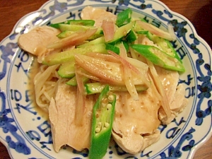 香味 焙煎ごまだれつゆで食べる　ゆで鶏　夏そうめん