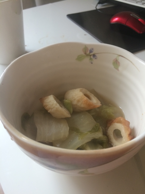 白菜と竹輪の味噌煮込み