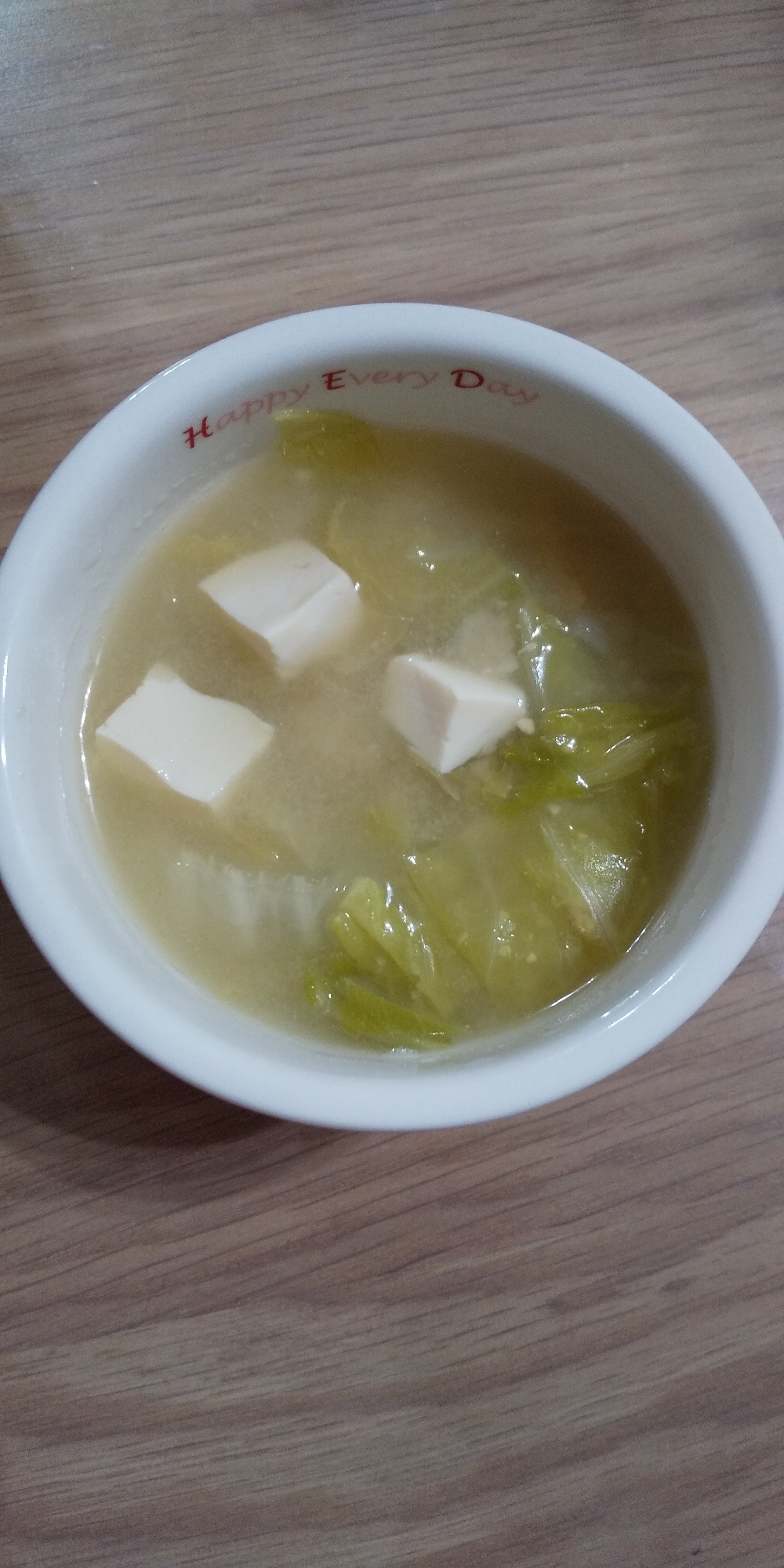 白菜とお豆腐のお味噌汁♡