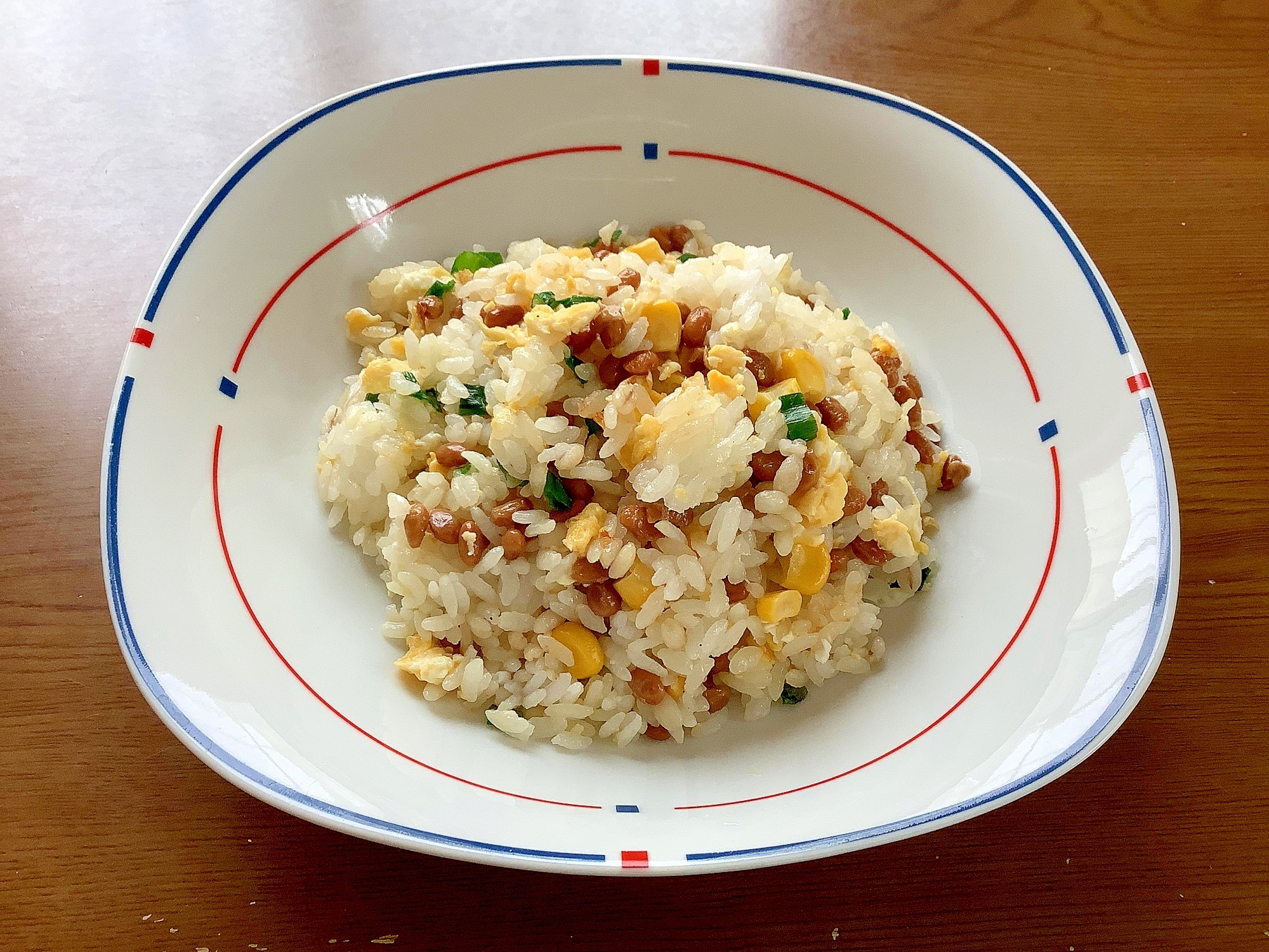 創味シャンタンで味付けの納豆炒飯