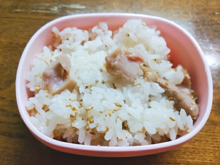 ローストチキンのマヨ炒めご飯