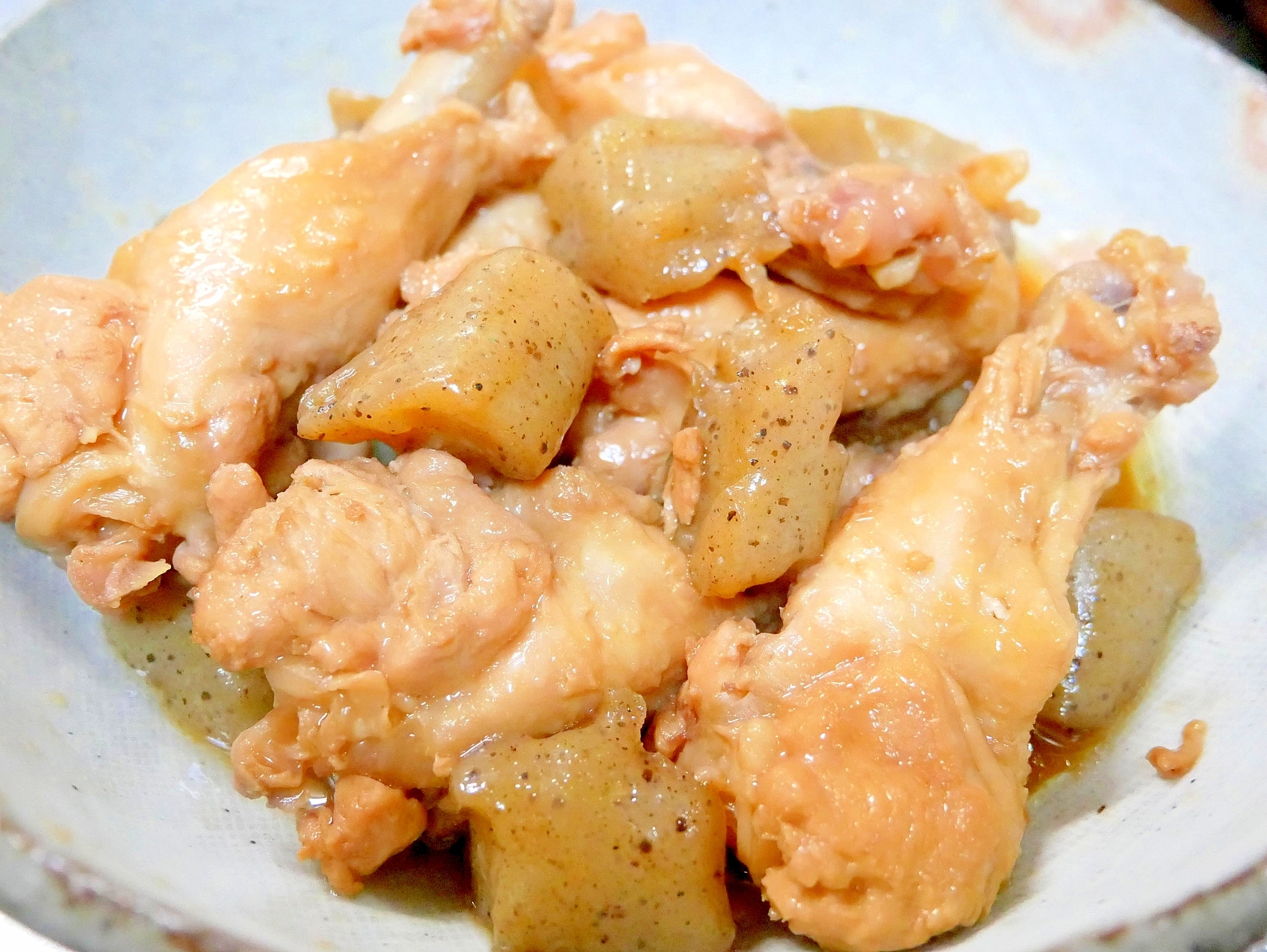 簡単！作り置き！手羽元とこんにゃくの煮物♪