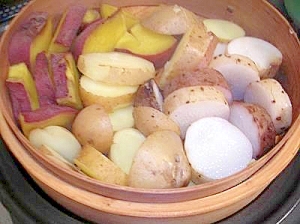 シンプルが美味しい！　干し野菜の‘塩’蒸篭蒸し　