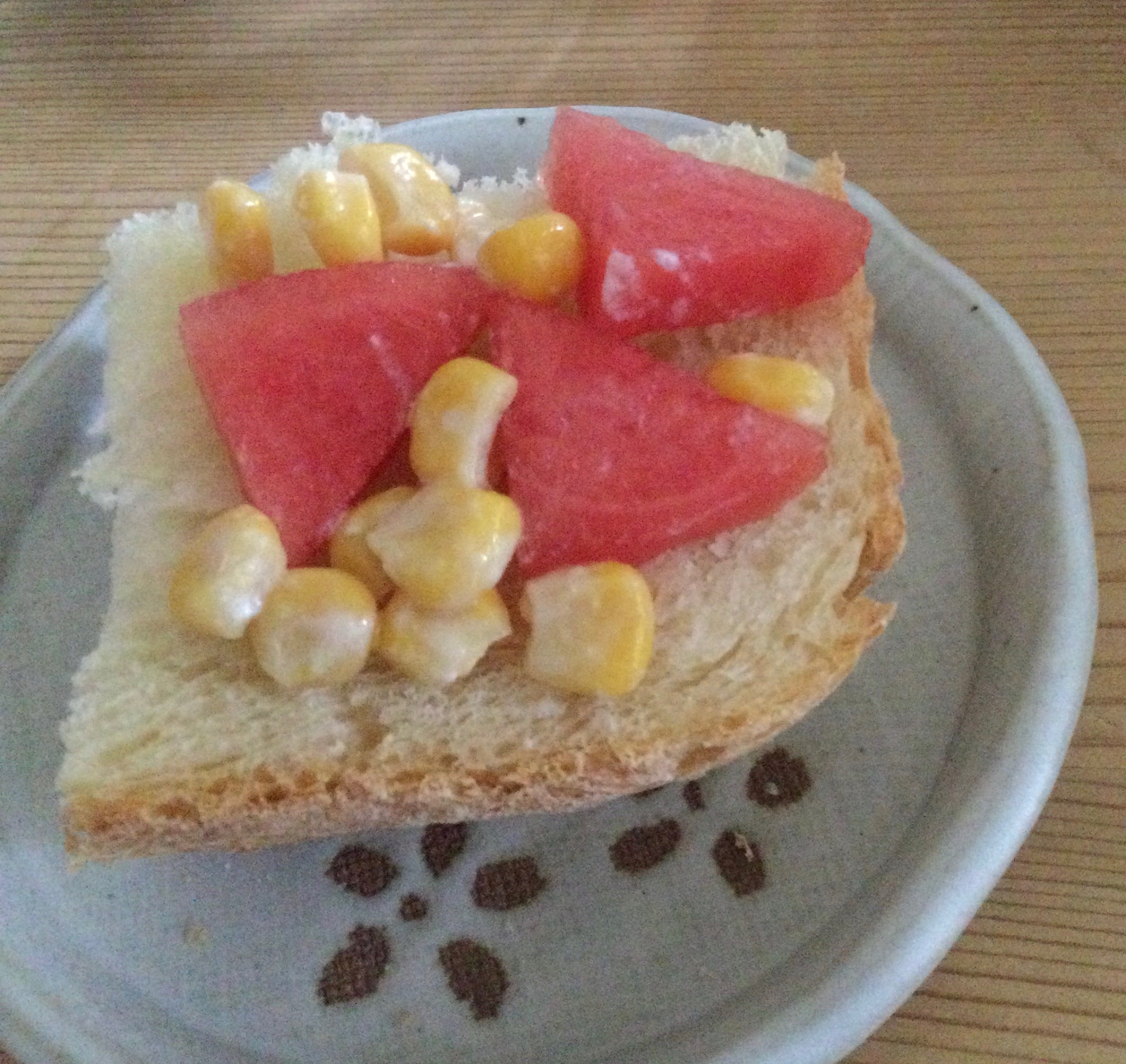 とうもろこしスイカオープンサンド♪