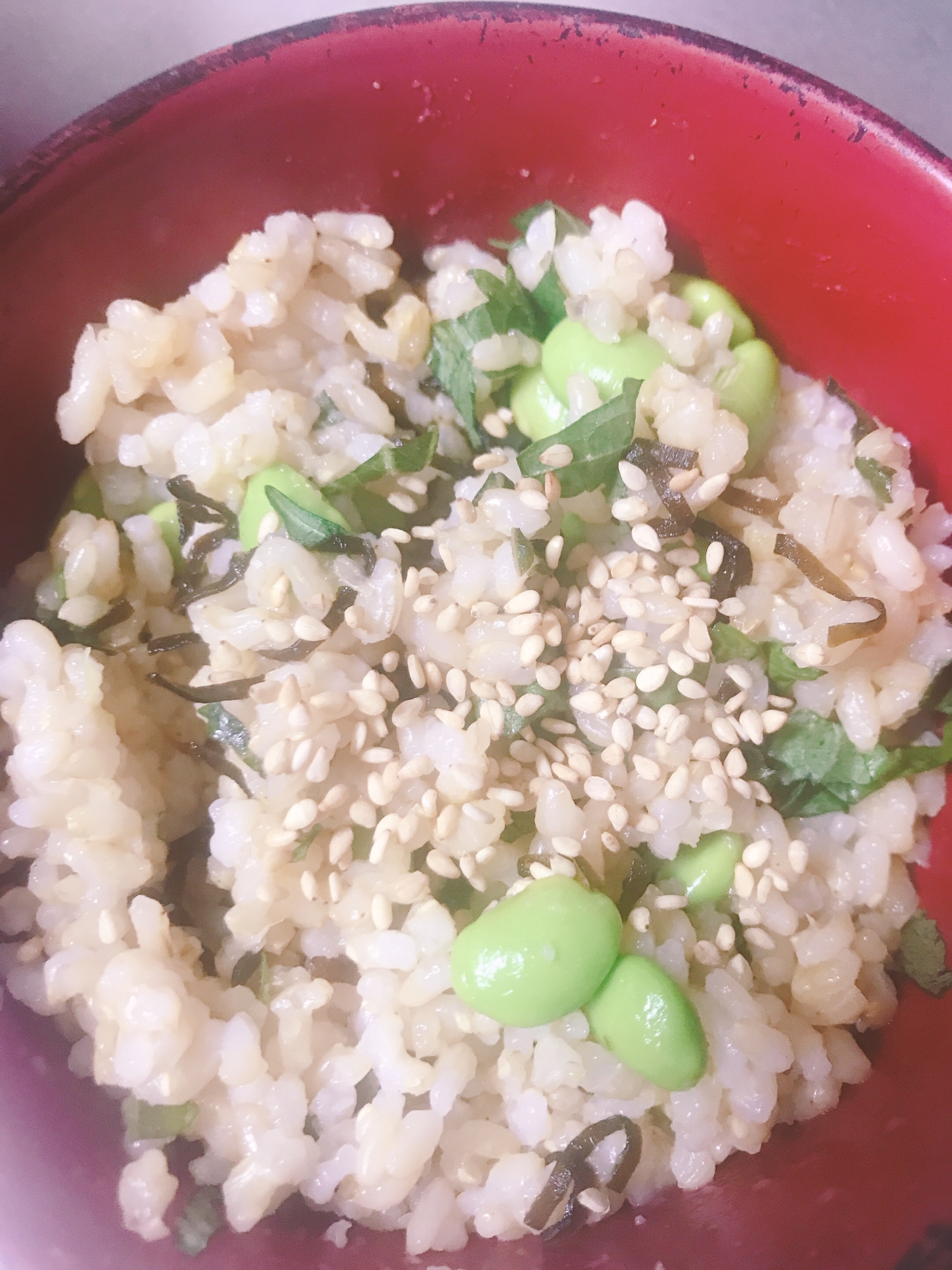 枝豆と塩昆布の混ぜご飯