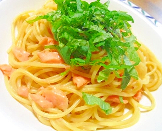 鮭と大葉の和風スパゲティ レシピ 作り方 By V るん 0394 楽天レシピ