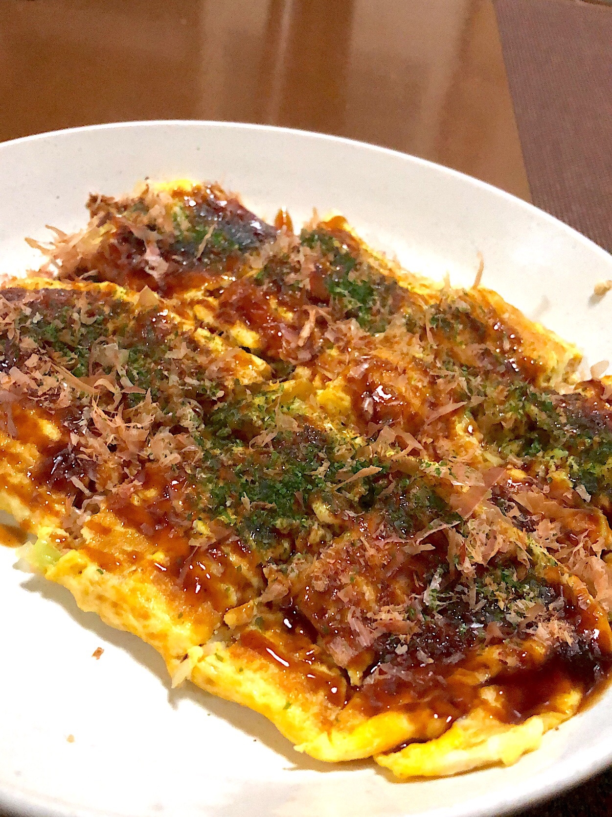お好み焼き風。簡単!キャベツとミンチのクルクル巻き