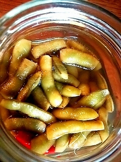 夏の酒のあてに、枝豆のピクルス