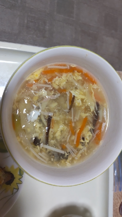 たけのこと卵の中華風スープ