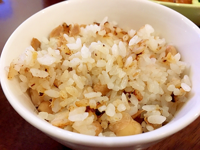 シーチキンと大豆の炊き込み御飯