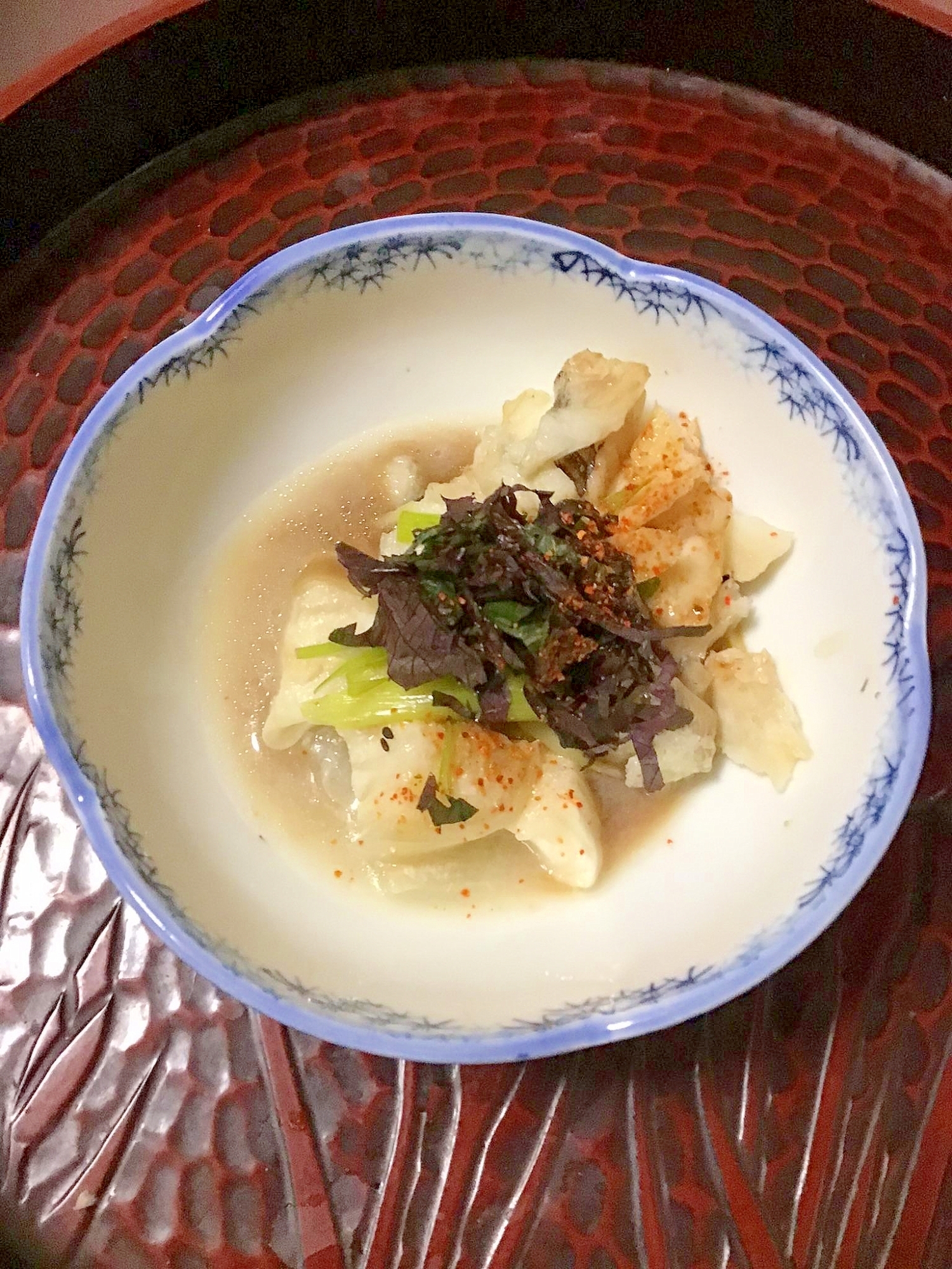 白ナスとタラの酒蒸し風。