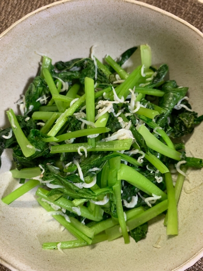 ご飯がすすむ！あっさり味のしらす入り青菜炒め