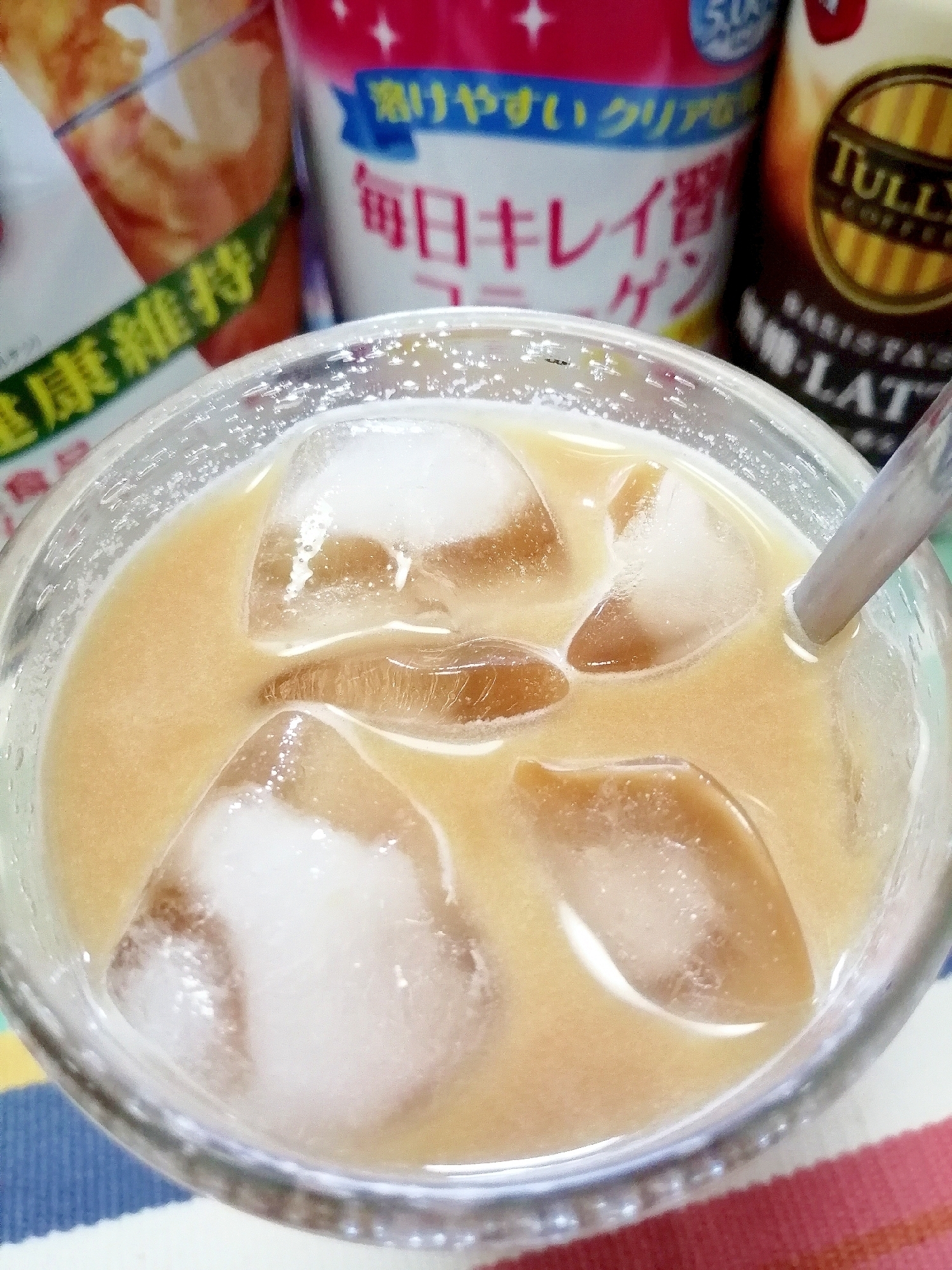 アイス☆美肌大豆プロテインカフェラテ♪