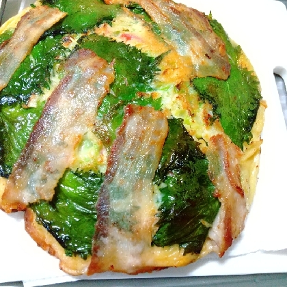 たっぷり大葉のお好み焼き