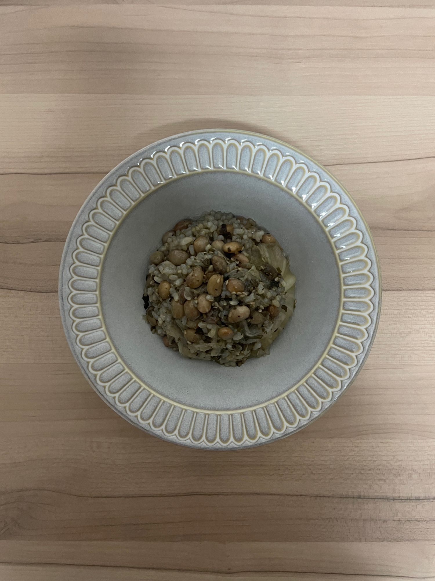 キャベツと生姜の茶葉玄米ご飯