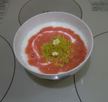 トマトジュース＆きな粉☆ヨーグルト