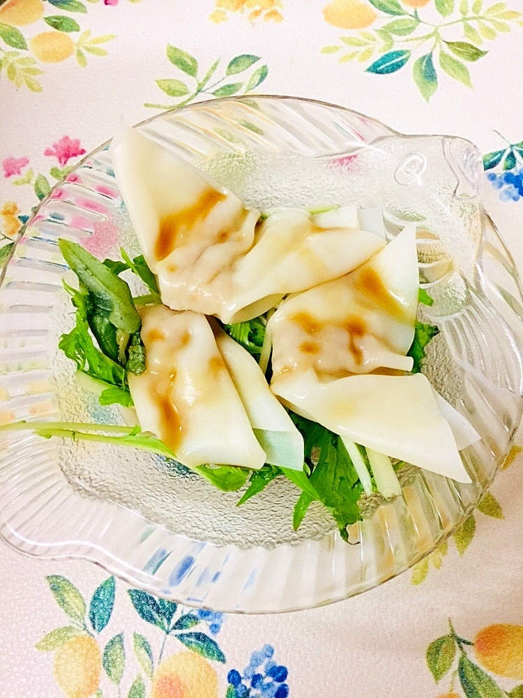 ワンタンと水菜の中華風サラダ