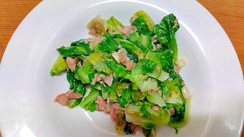 ツナ油漬け缶サラダ菜炒め/ちょいピリ