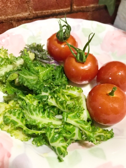プチヴェールとトマトの簡単サラダ