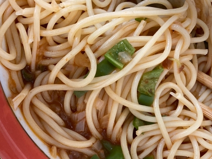 電子レンジでナポリタン