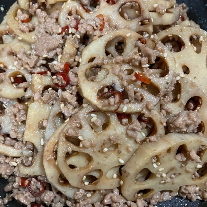 豚ひき肉とレンコンのきんぴら