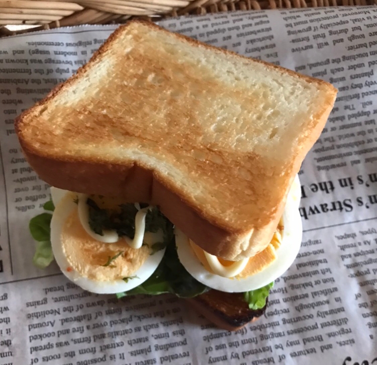 焼きばら海苔マヨ茹で卵サンド