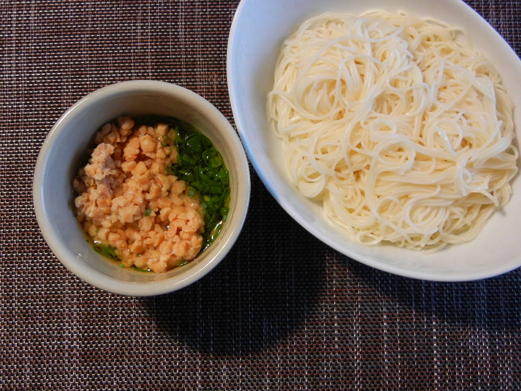 納豆ネギ素麺