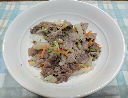 ノンオイル♪牛肉と白菜の生姜塩炒め