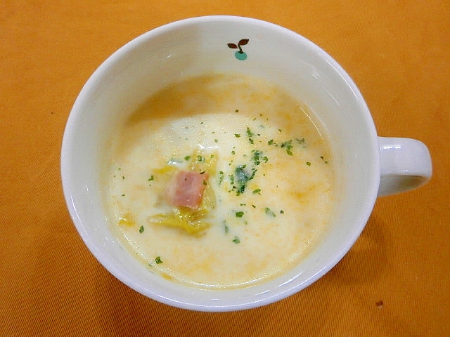白菜・ベーコンの豆乳スープ
