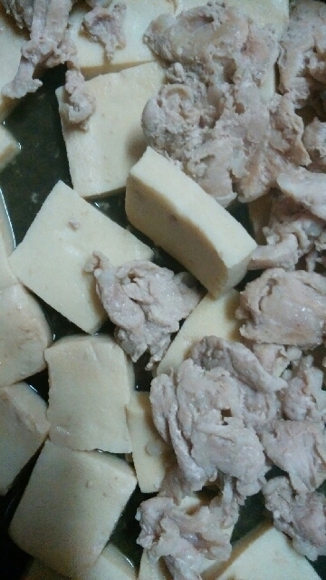 高野豆腐と豚細切れの煮物