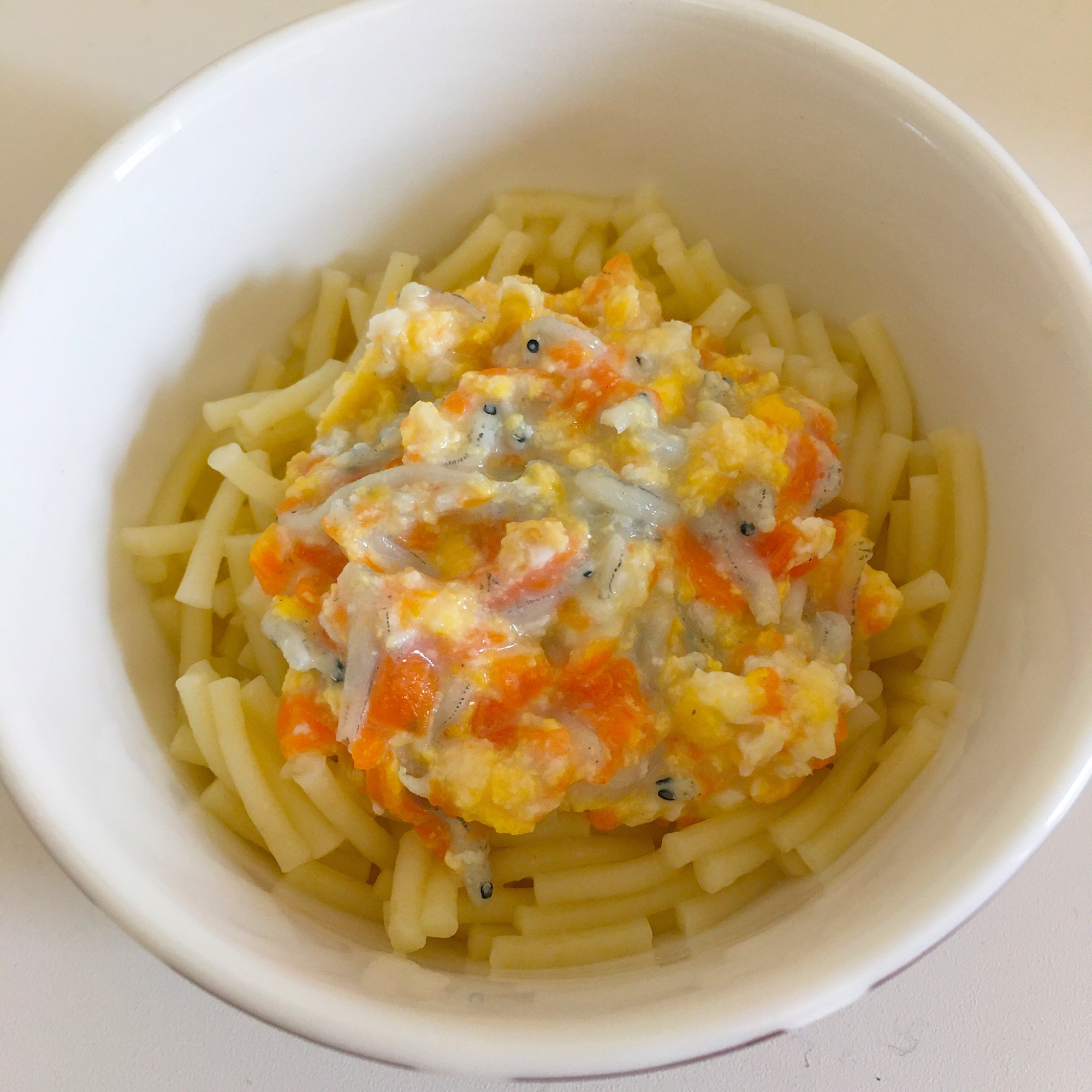 離乳食完了期 しらすと卵のミルクパスタ レシピ 作り方 By りし 楽天レシピ