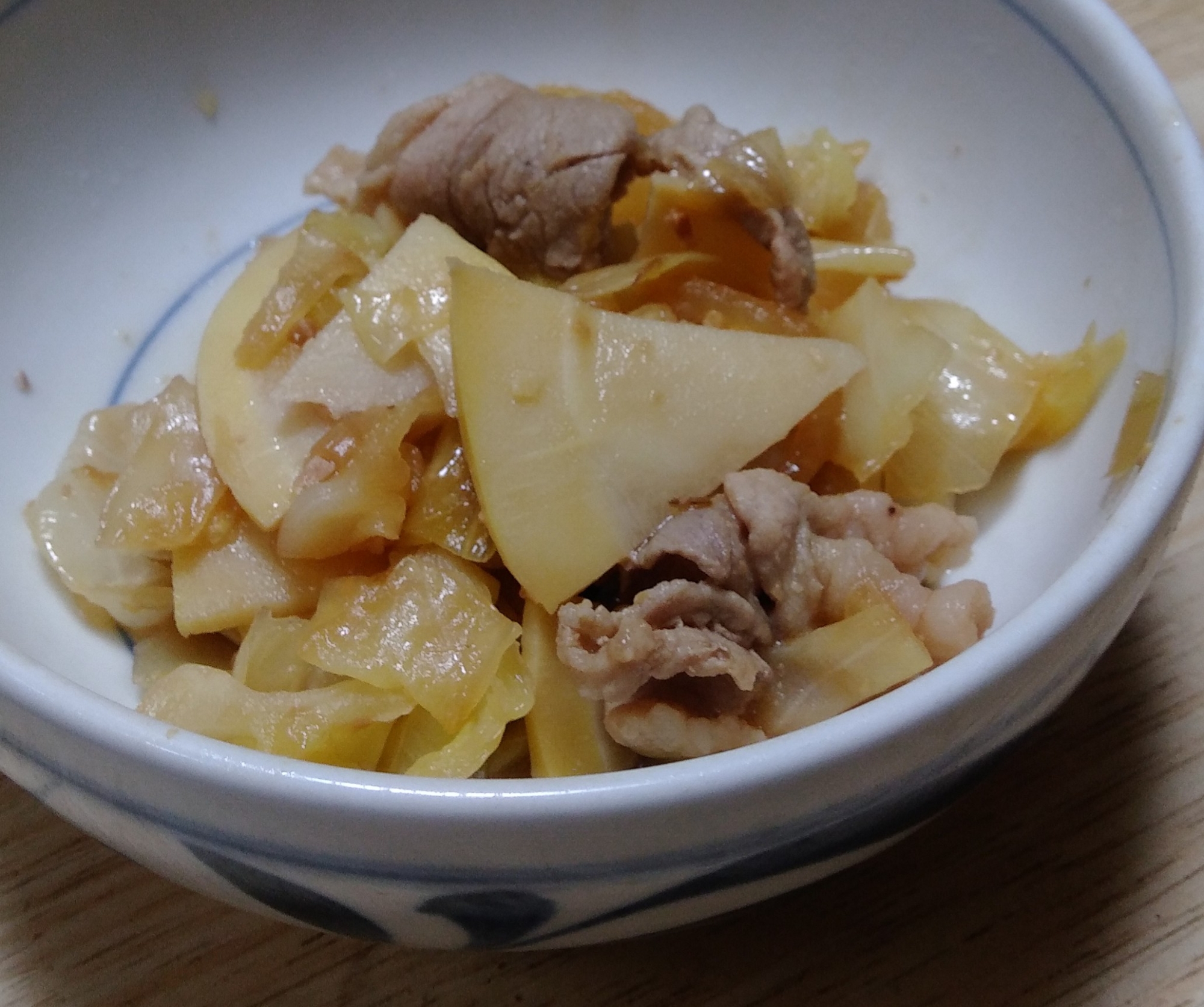 筍と豚肉キャベツの味噌炒め