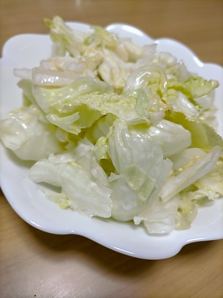 白菜とレタスのにんにくマヨサラダ
