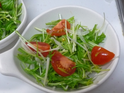 新玉ではないけど水菜の美味しい季節だね～＾＾v
お肉料理に合う～♪
ごちそうさまでした！