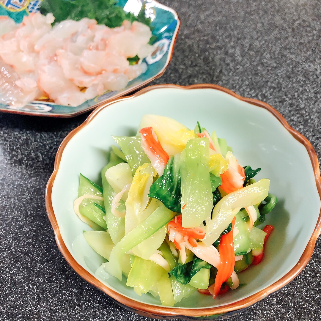 青梗菜(チンゲン菜)とカニカマの中華和え♪