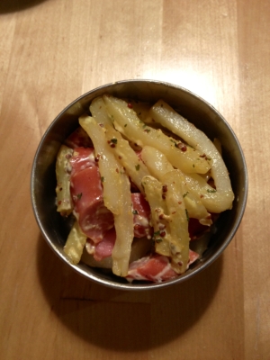 お弁当に!ポテトとウィンナーのマヨマスタード和え