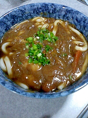 残ったカレーでカレーうどん